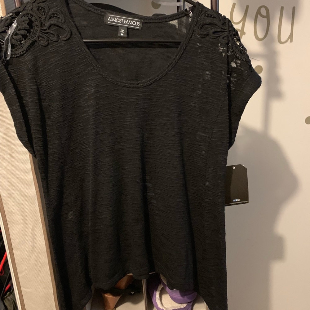 Lace Detail Black Top